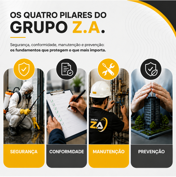 Segurança, conformidade, manutenção e prevenção: os quatro pilares que orientam cada serviço 